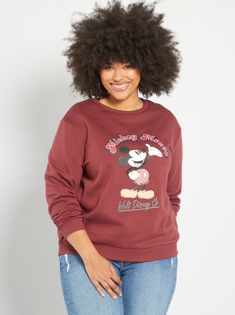 Sweat 'Disney' en molleton Bordeaux - Kiabi
