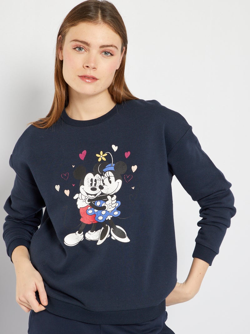 Sweat 'Disney' marine Mickey Minnie - Kiabi