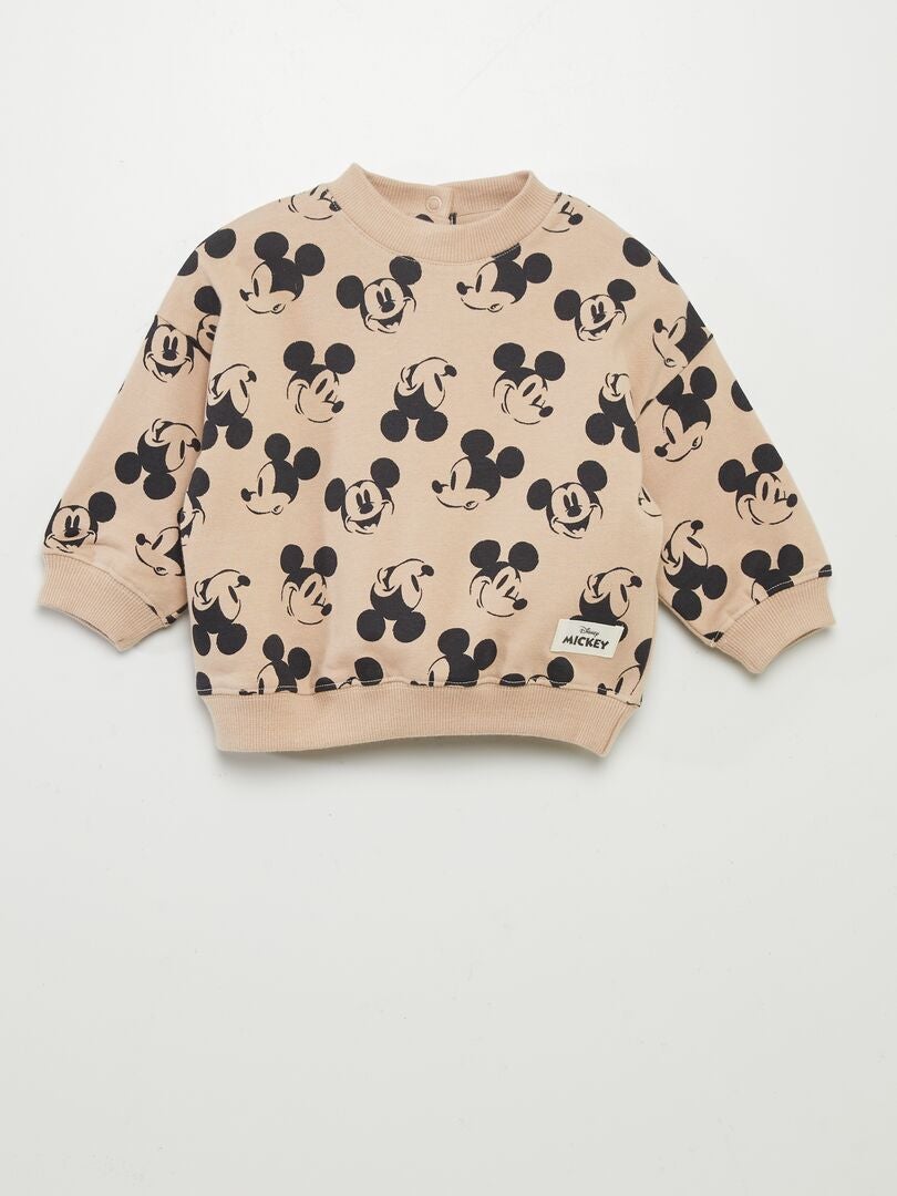 Sweat 'Disney' 'Mickey' à col rond Beige - Kiabi