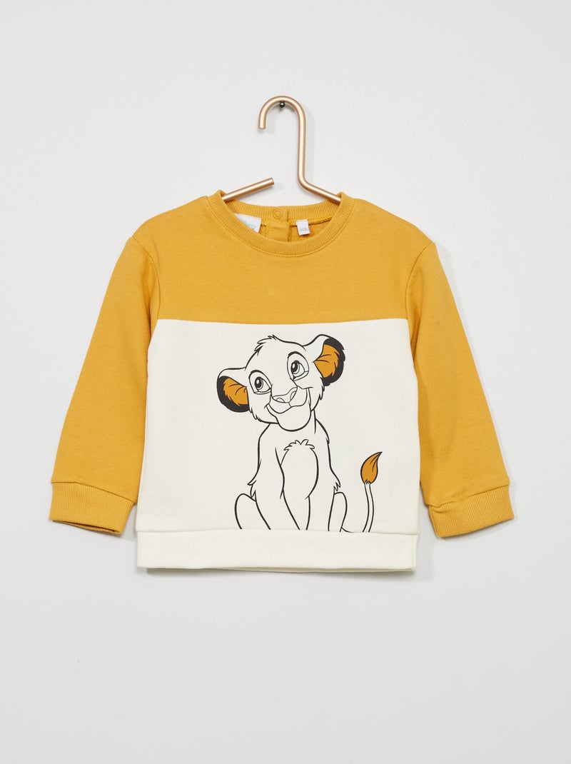 Sweat 'Disney' style 'color-block' jaune - Kiabi