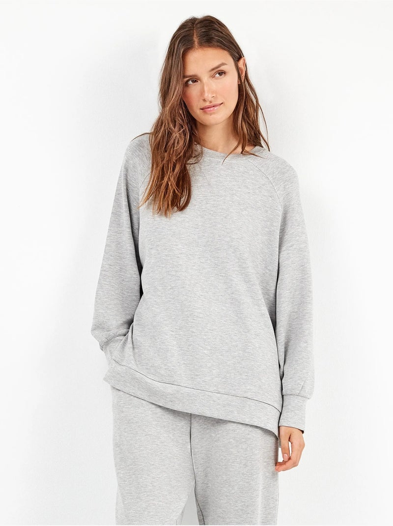 Sweat double toucher doux Gris - Kiabi