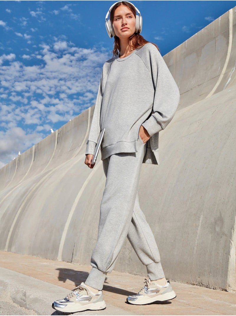 Sweat double toucher doux Gris - Kiabi