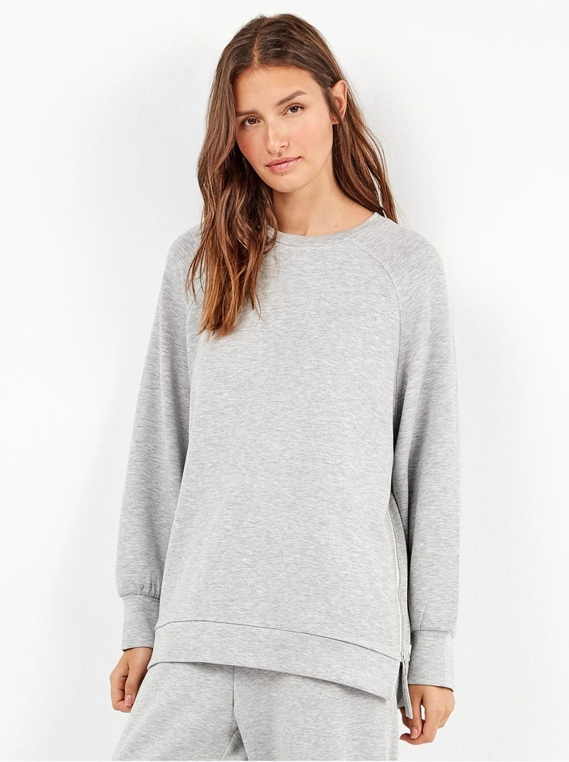 Sweat double toucher doux Gris - Kiabi