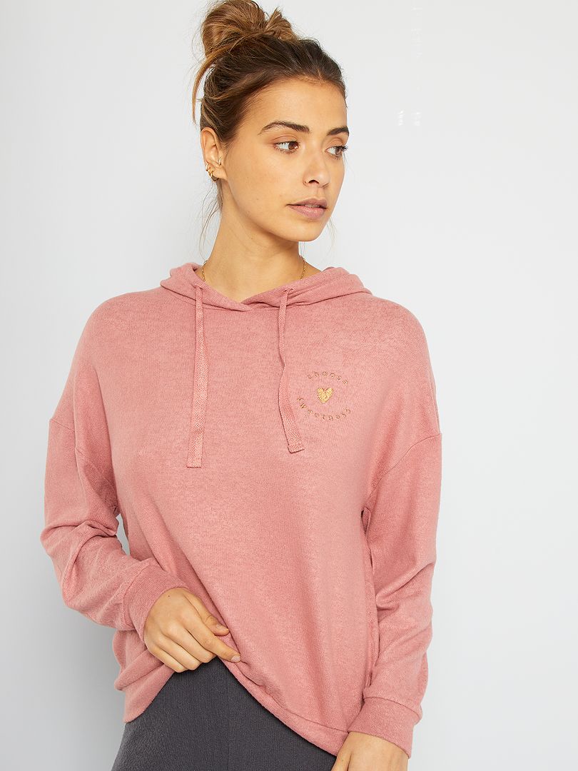 Sweat à Capuche Rose Femme Roxy Stoked Brushed | Espace des marques