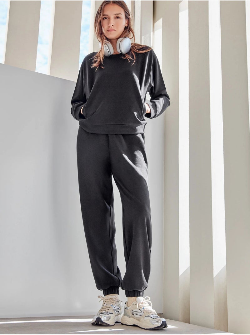 Sweat doux au toucher Noir - Kiabi