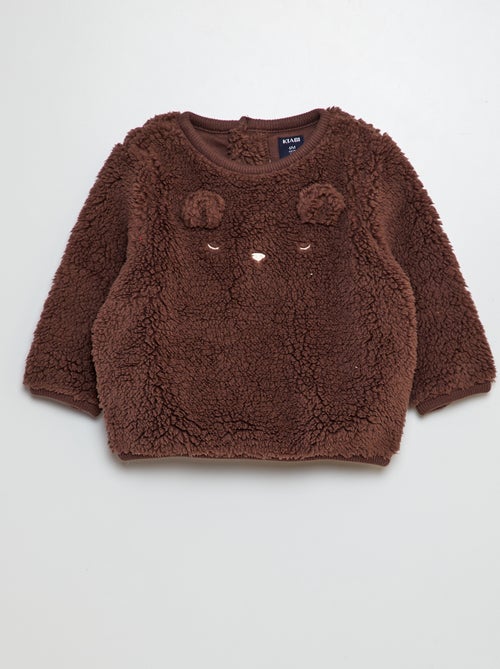 Sweat effet moutonné animé - Kiabi