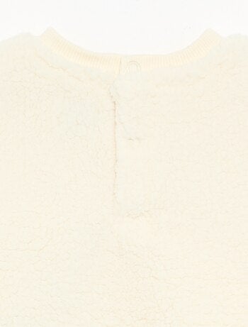 Sweat effet moutonné avec broderies