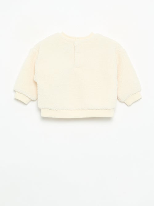 Sweat effet moutonné avec broderies - Kiabi Sweat effet moutonné avec broderies - Kiabi