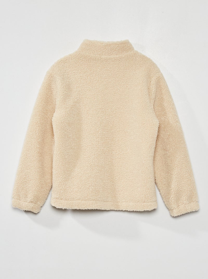 Sweat effet moutonné Blanc - Kiabi