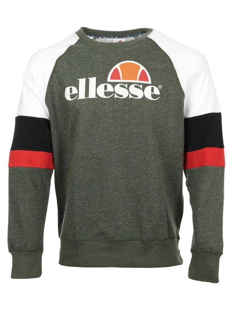 Sweat Eh H Sws Col Rond Tricolore Kaki - Kiabi