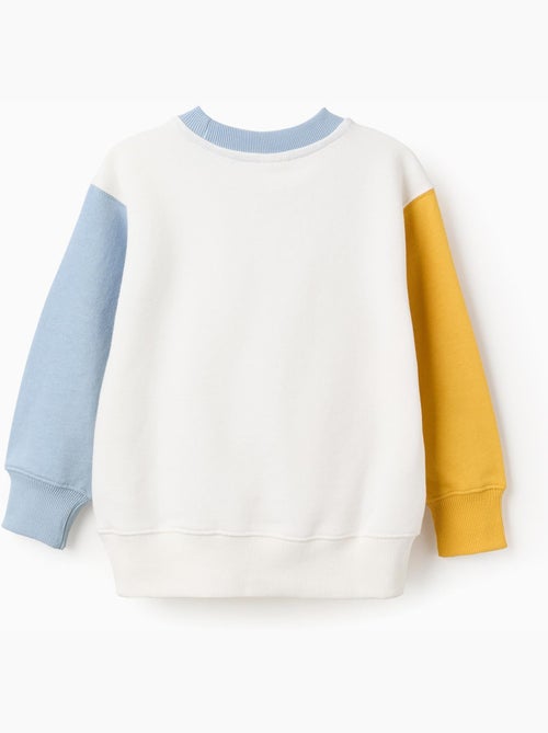 Sweat en coton à bloc de couleurs et imprimé - Kiabi