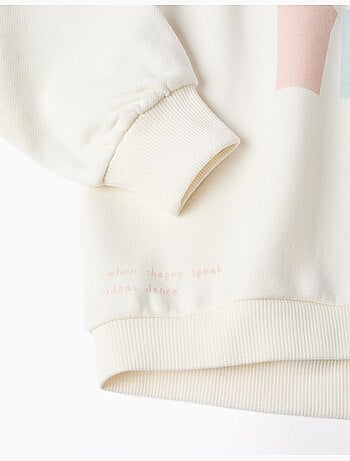 Sweat en coton à capuche avec imprimé cœur