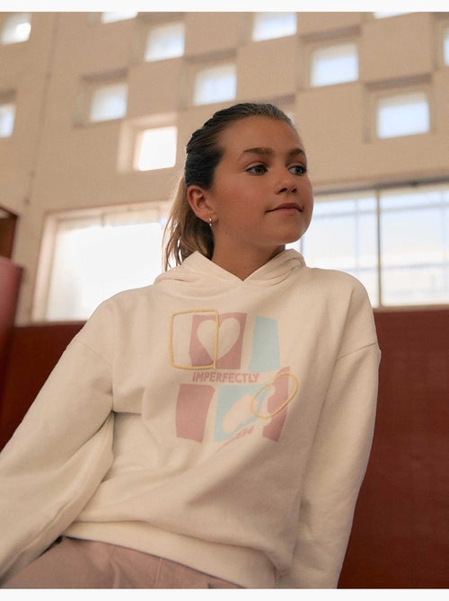 Sweat en coton à capuche avec imprimé cœur - Kiabi Sweat en coton à capuche avec imprimé cœur - Kiabi