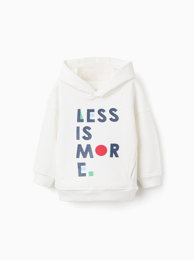 Sweat en Coton à Capuche Blanc - Kiabi