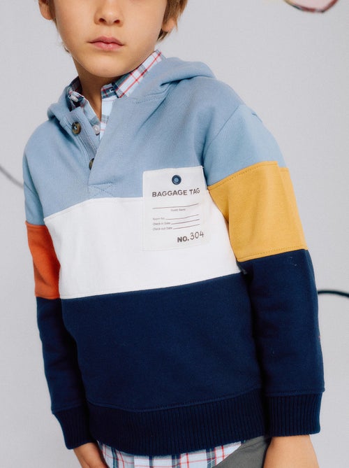 Sweat en Coton à Capuche et Colour Block - Kiabi