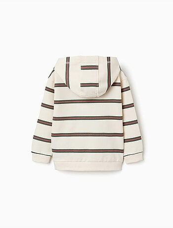 Sweat en coton à capuche et rayures