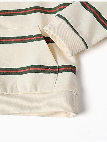 Sweat en coton à capuche et rayures