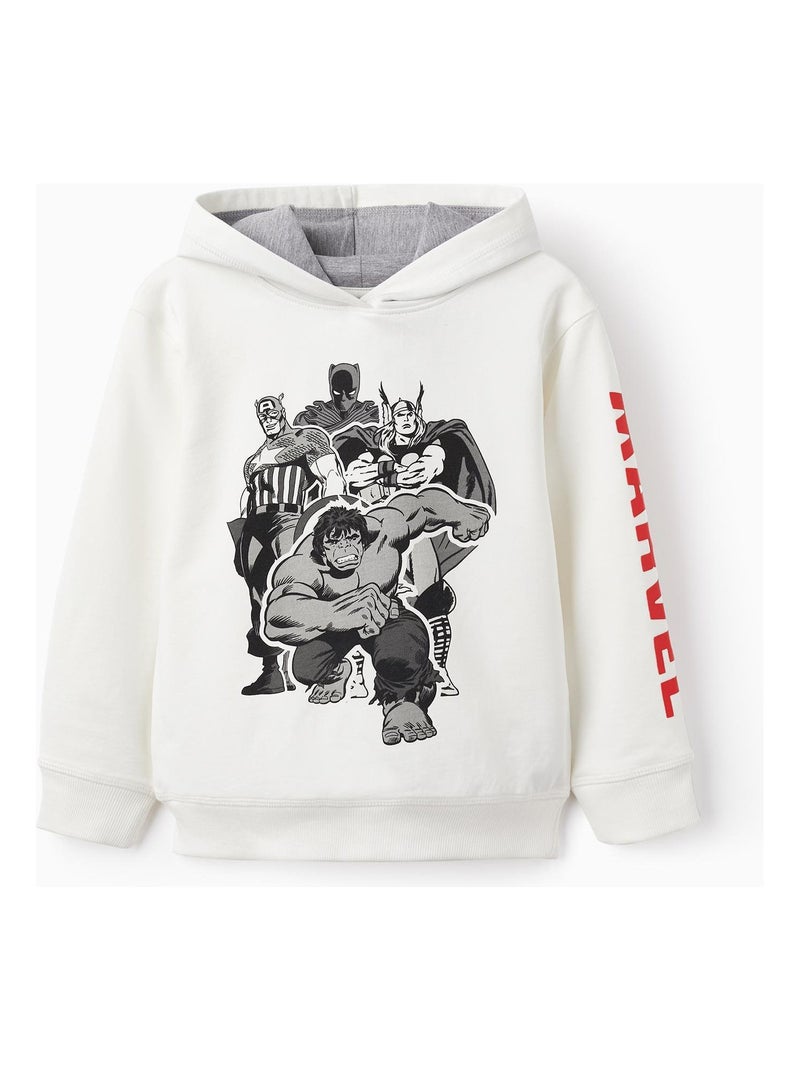 Sweat en Coton à Capuche Garçon 'Avengers'   MARVEL AVENGERS Blanc - Kiabi