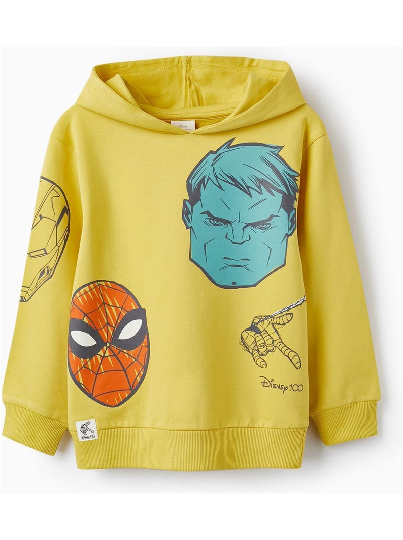 Sweat en coton à capuche pour garçon 'Disney 100 Ans - Marvel'   DISNEY Jaune - Kiabi