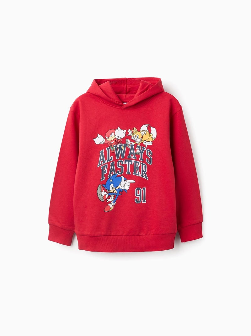 Sweat en Coton à Capuche Sonic Rouge - Kiabi