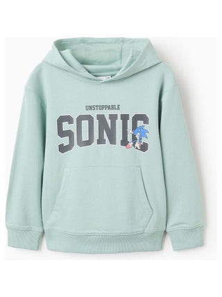 Sweat en Coton à Capuche Sonic