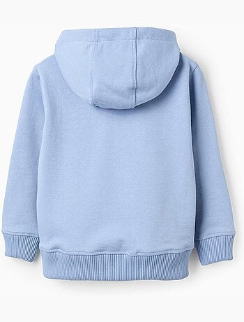 Sweat en coton à col zippé et capuche