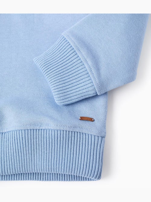 Sweat en coton à col zippé et capuche - Kiabi