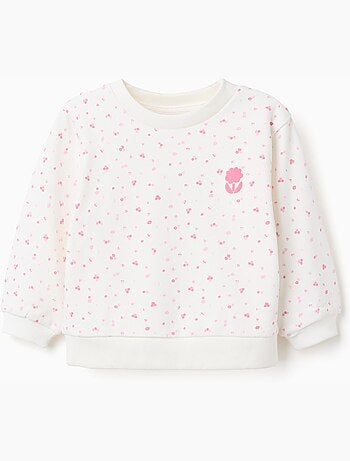 Sweat en coton à motif floral