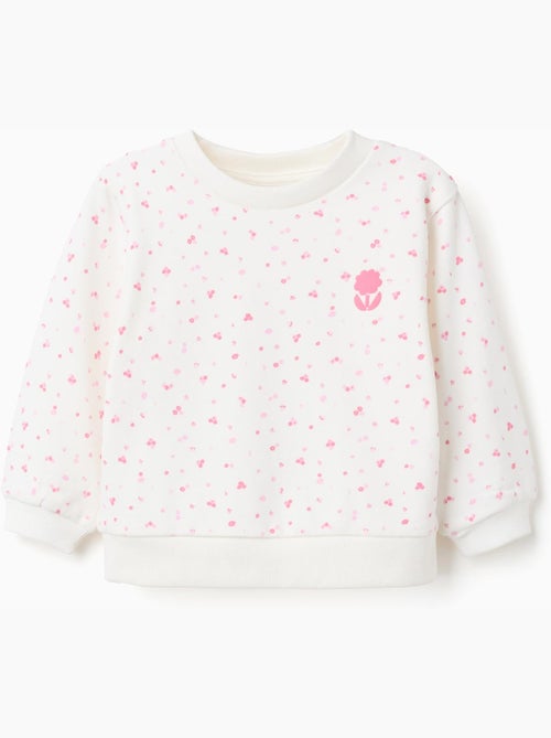 Sweat en coton à motif floral - Kiabi