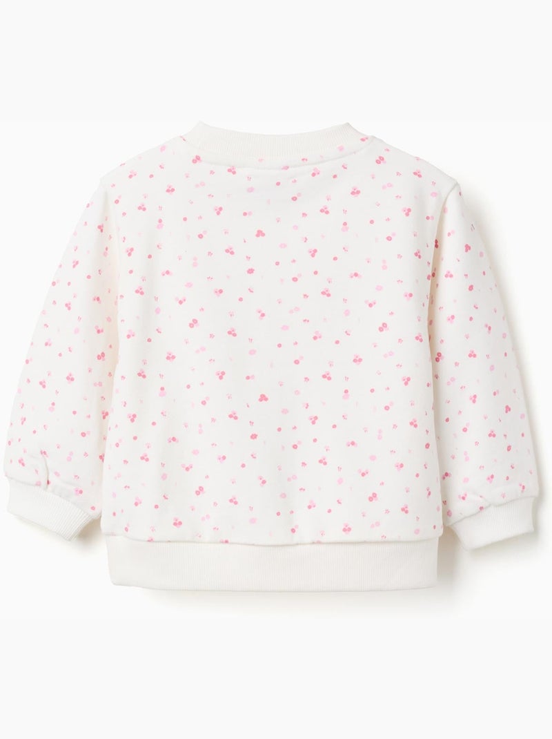 Sweat en coton à motif floral Beige clair - Kiabi