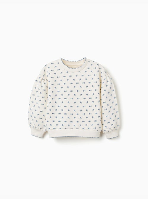 Sweat en coton à motif floral - Kiabi