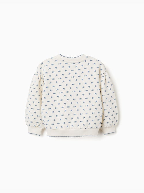 Sweat en coton à motif floral - Kiabi