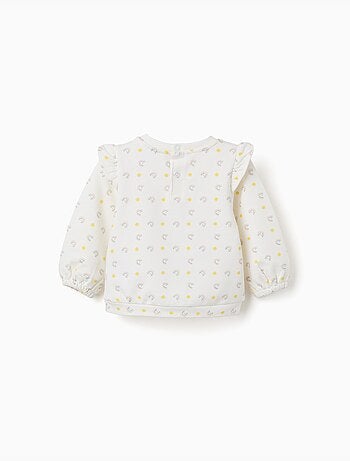 Sweat en coton à volants et motif