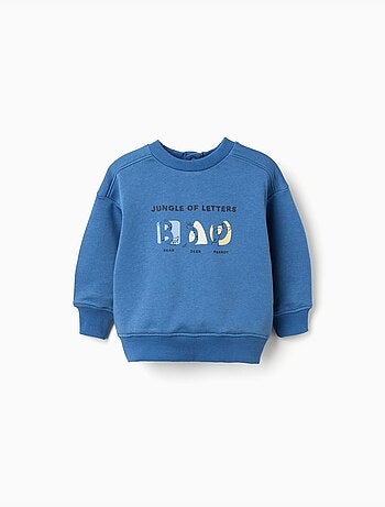 Sweat en coton avec ours et lettres imprimés