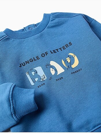 Sweat en coton avec ours et lettres imprimés