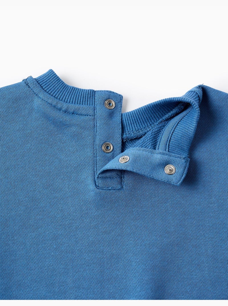 Sweat en coton avec animaux et lettres imprimés Bleu Bleu - Kiabi