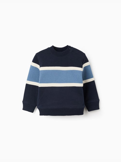 Sweat en coton avec bloc de couleurs - Kiabi