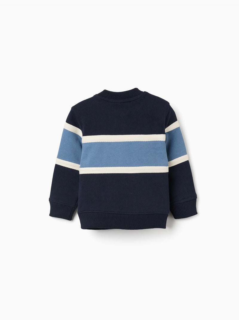Sweat en coton avec bloc de couleurs Bleu Bleu - Kiabi