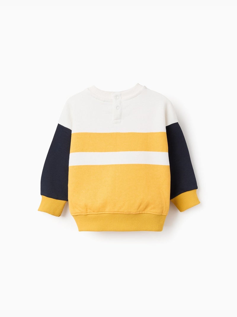 Sweat en coton avec bloc de couleurs Jaune foncé - Kiabi