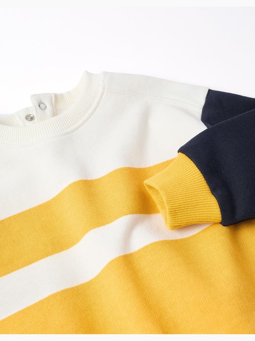 Sweat en coton avec bloc de couleurs - Kiabi