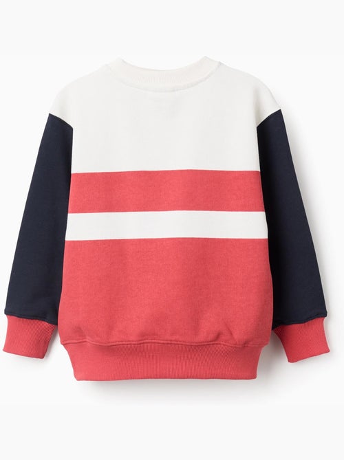 Sweat en coton avec blocs de couleur - Kiabi