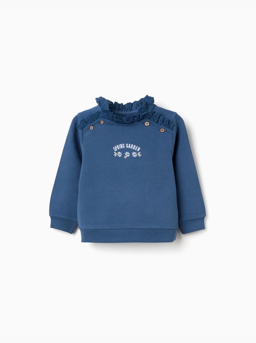 Sweat en coton avec broderie Spring Garden - Kiabi