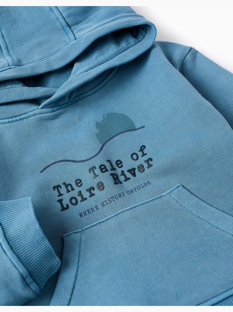 Sweat en Coton avec Capuche Bleu - Kiabi