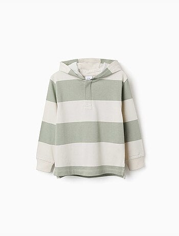 Sweat en coton avec capuche et à rayures