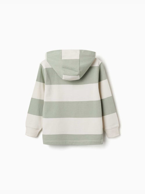 Sweat en coton avec capuche et à rayures - Kiabi Sweat en coton avec capuche et à rayures - Kiabi