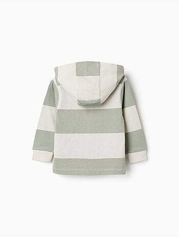 Sweat en coton avec capuche et à rayures