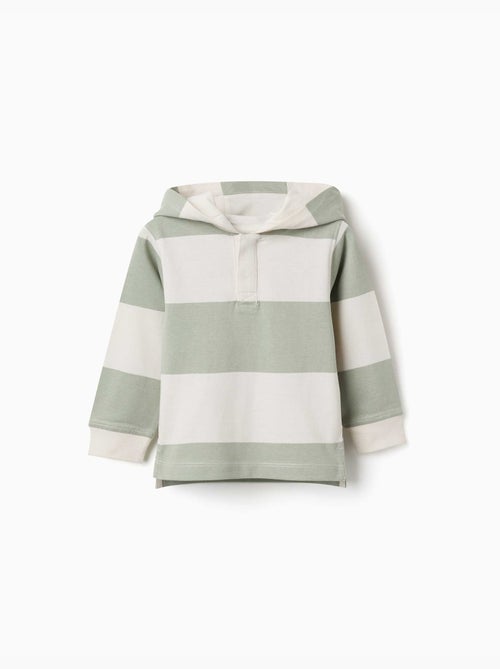 Sweat en coton avec capuche et à rayures - Kiabi Sweat en coton avec capuche et à rayures - Kiabi