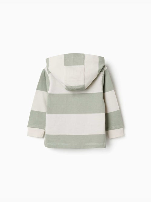 Sweat en coton avec capuche et à rayures - Kiabi Sweat en coton avec capuche et à rayures - Kiabi