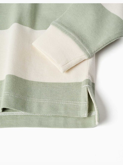 Sweat en coton avec capuche et à rayures - Kiabi Sweat en coton avec capuche et à rayures - Kiabi