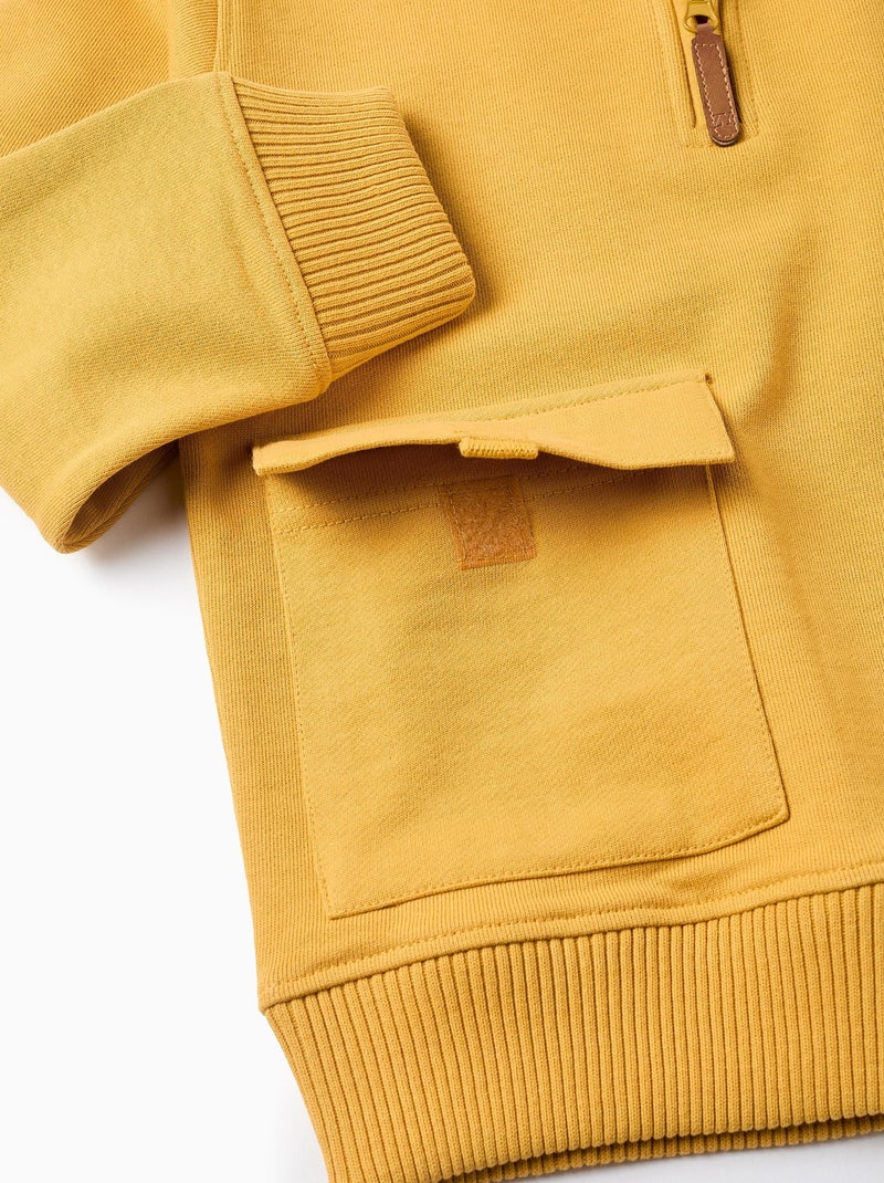 Sweat Garçon Scamp & Dude Jaune - Taille 8-9 Ans - Imprimé Smile Back - Occasion